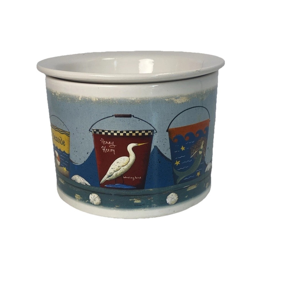 2-Pc Crock Chilled Cold Dip‎ Set Beach Ocean Pool Party Picnic Theme